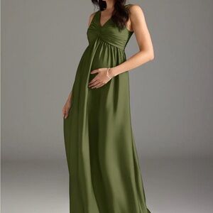 AZAZIE MATERNITY YETTA BRIDESMAIDS DRESS OLIVE GREEN, SIZE A10